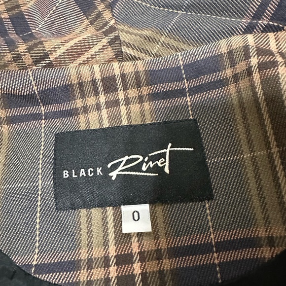 Anthropologie (Black Rivet) Plaid Trench Coat in Green, Brown, and Tan Size 0 - Picture 9 of 9